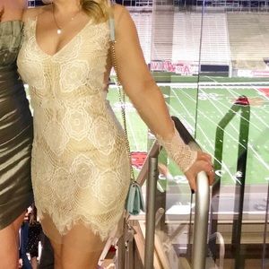 Lulu’s Lace Overlay and Mesh Dress (M)